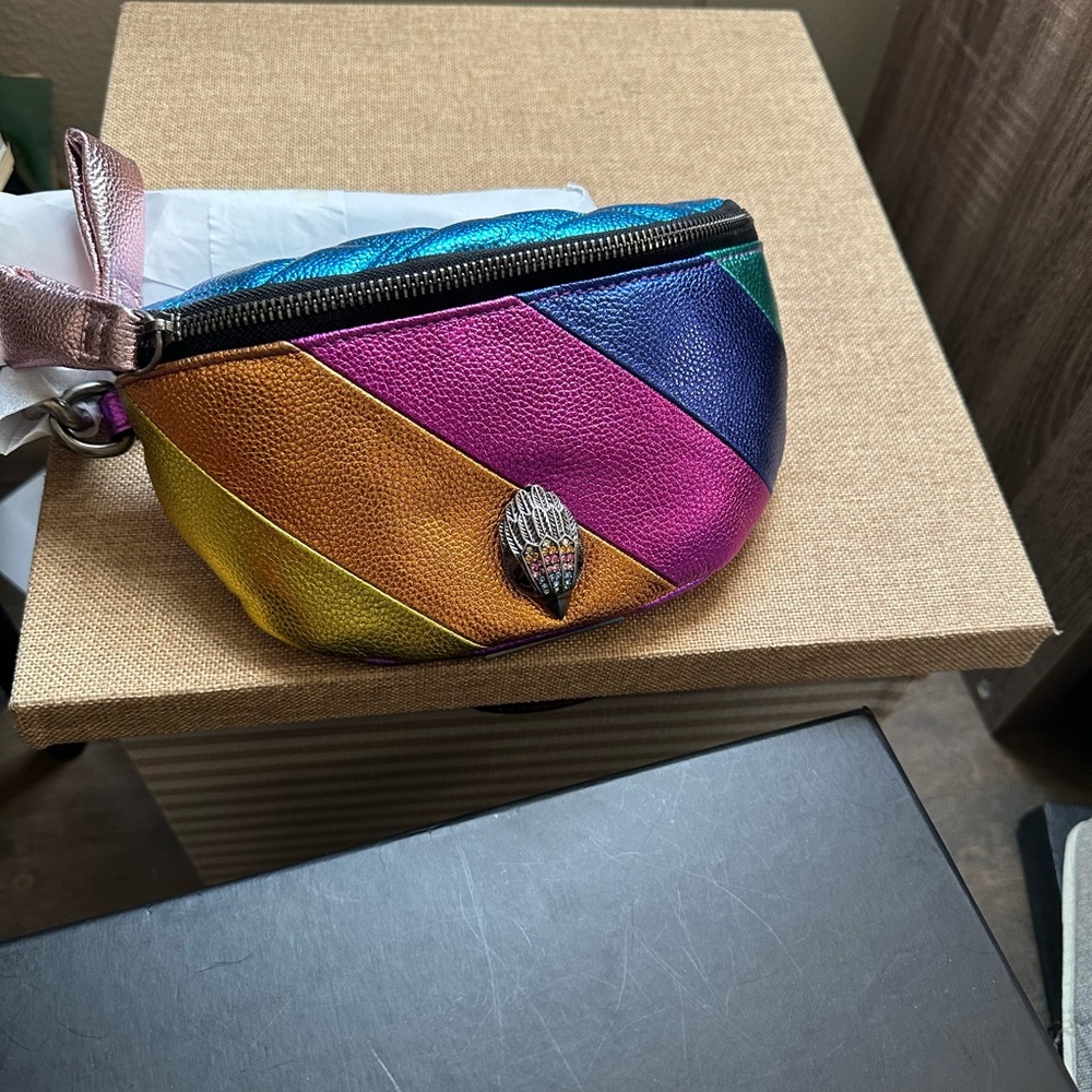 Kurt Geiger big soft rainbow belt bag.
